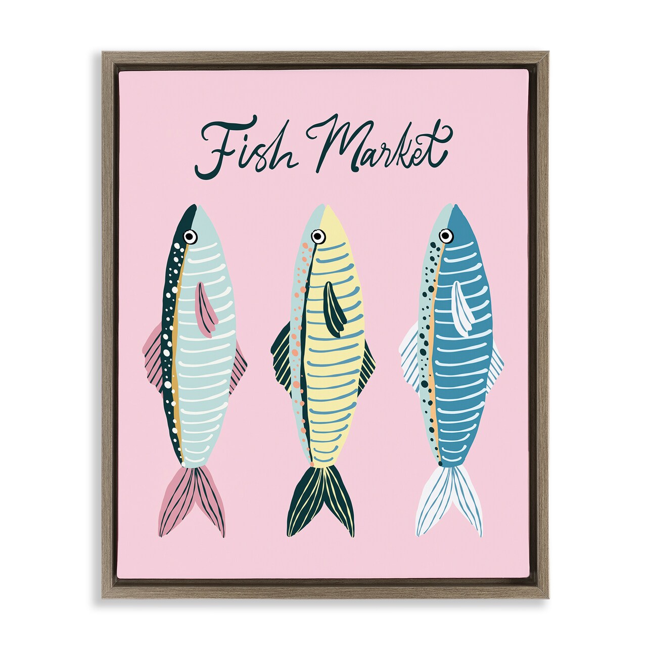 Stupell Industries Quirky Coastal Fish Market Floating Frame, design by Hey Bre! Creative Studio